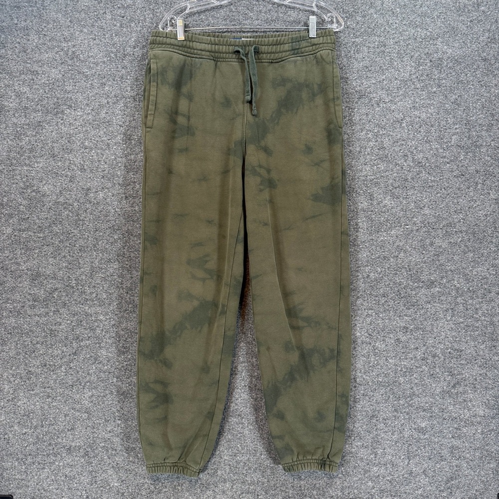 Old Navy Sweatpants Womens Medium Green Tie Dye Joggers Fleece Lounge Casual